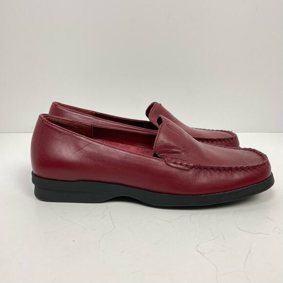 High Sierra | NWOB Meredith Red Leather Square Toe Y2K Comfort Loafers - Picture 3 of 9